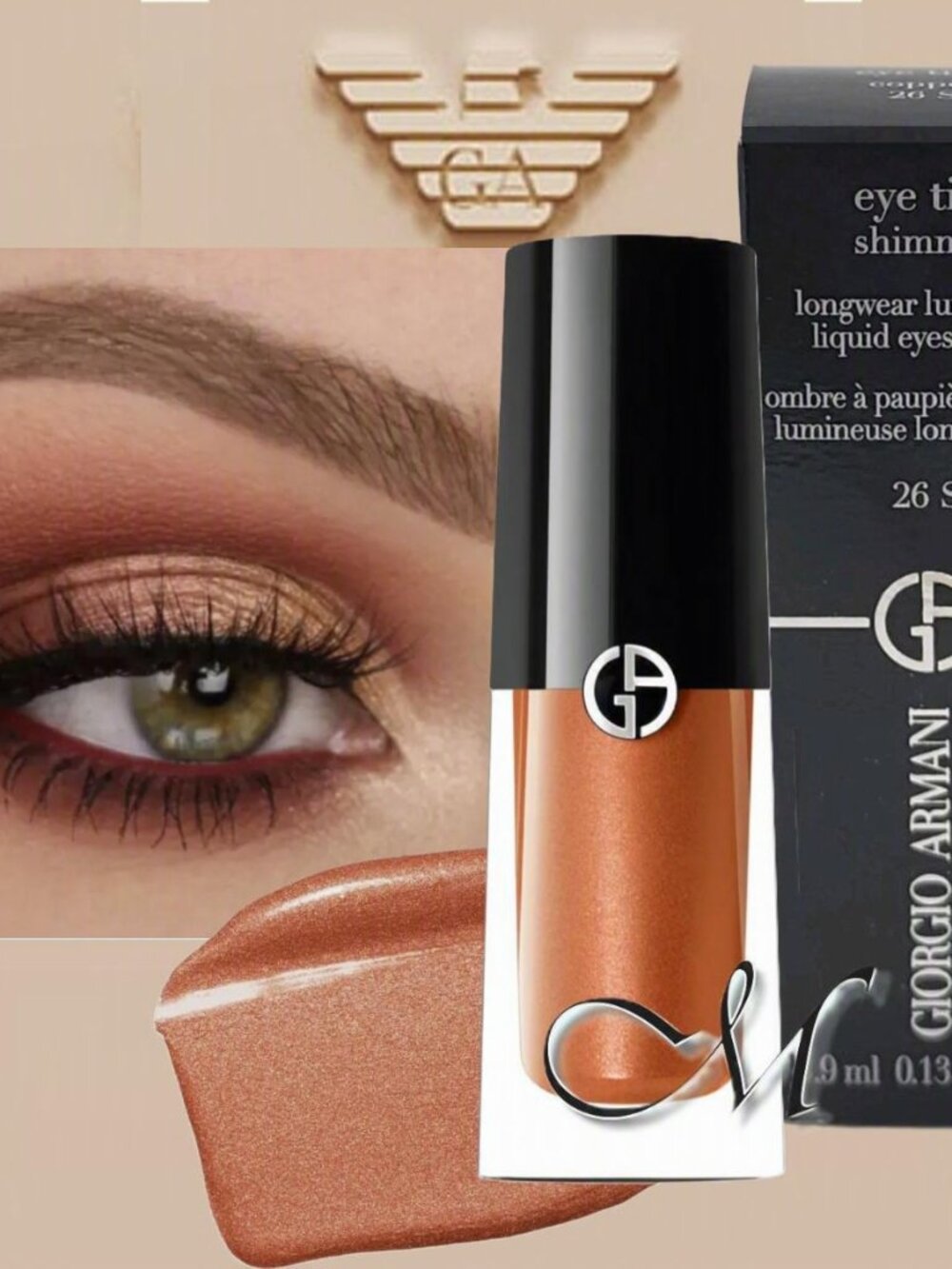 Giorgio Armani Eye Tint Shimmer Liquid Shadow* ~ 26S COPPER 4ml NIB (D/C'd)